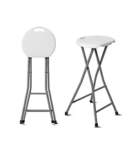 Aofar Folding Stool Chair Heavy Duty Plastic Portable Bar Height Handle Indoor Outdoor Footrest