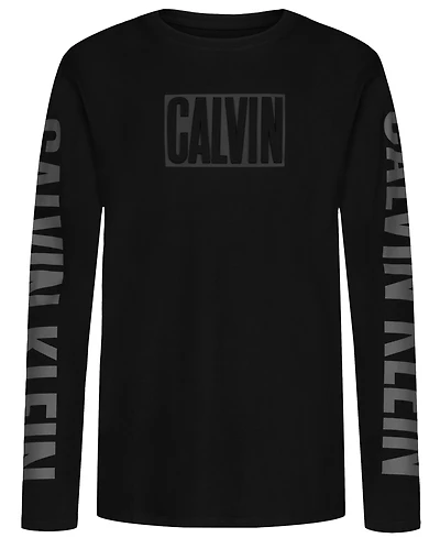 Calvin Klein Boys' Impact Long-Sleeve Crewneck T-Shirt