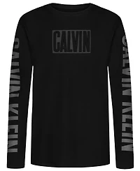 Calvin Klein Boys' Impact Long-Sleeve Crewneck T-Shirt