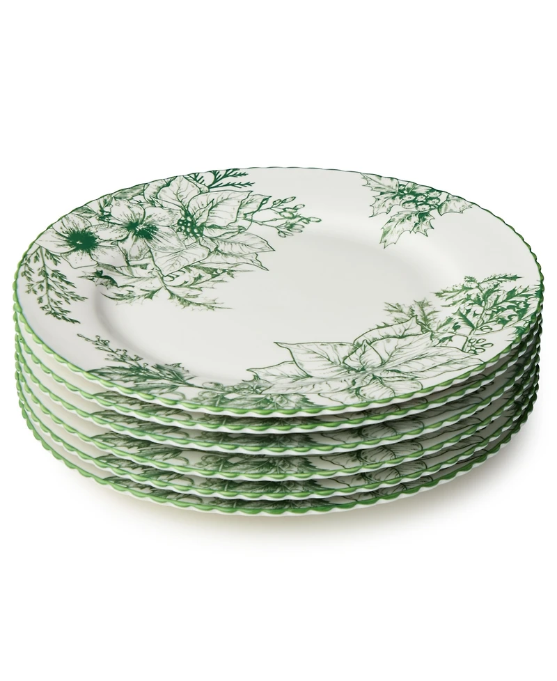 Certified International Winter Evergreen Dinner Plates, Set of 6