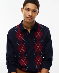 Tommy Hilfiger Men's Placed Argyle Long-Sleeve Polo Shirt