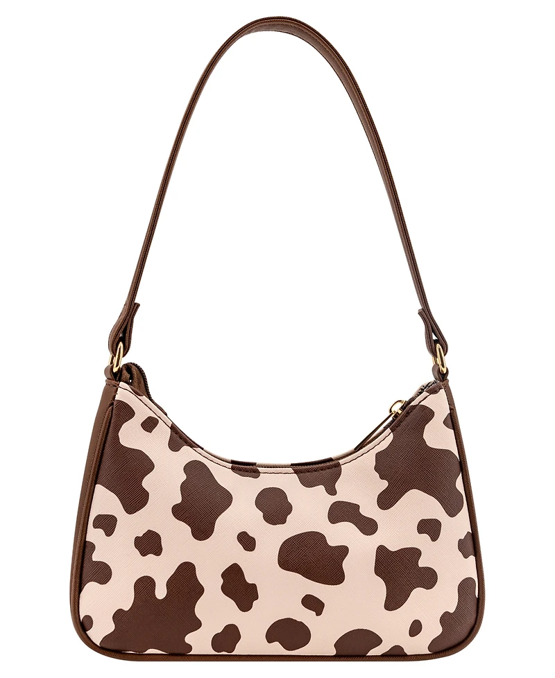 Like Dreams Sutton Cow Print Small Shoulder Handbag