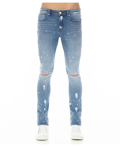 Hvman Chosen To Prevail x Cult Men's Strat Ripped and Paint-Splatter Super-Skinny Jeans
