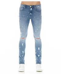 Hvman Chosen To Prevail x Cult Men's Strat Ripped and Paint-Splatter Super-Skinny Jeans
