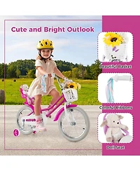 Sugift 18 Inch Kids Bike with Training Wheels and Dual Brakes, 145 lbs Capacity, Ages 4-8