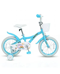 Sugift 16 in Girls Bike with Training Wheels and Basket, Ages 4-7