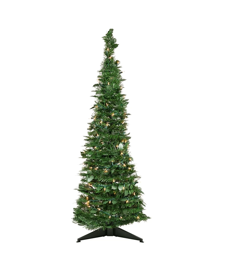 Northlight Pre-Lit Tinsel Pop-Up 4' Artificial Christmas Tree