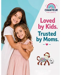 Chanteur Kids Monkey Hypoallergenic Earrings for Girls with Surgical Titanium Screwbacks