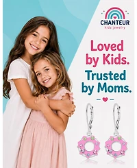 Chanteur Kids Donut Hypoallergenic Earrings for Girls with Sterling Silver Leverbacks