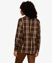 Sanctuary Petite City Plaid Long-Sleeve Button-Up Shirt