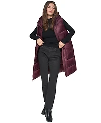 Andrew Marc Women's Kerr Water-Resistant Puffer Vest with Detachable Hood