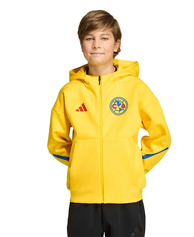 Adidas Boys' and Girls' Club America 2025/26 Club Anthem Full-Zip Hooded Hoodie Jacket