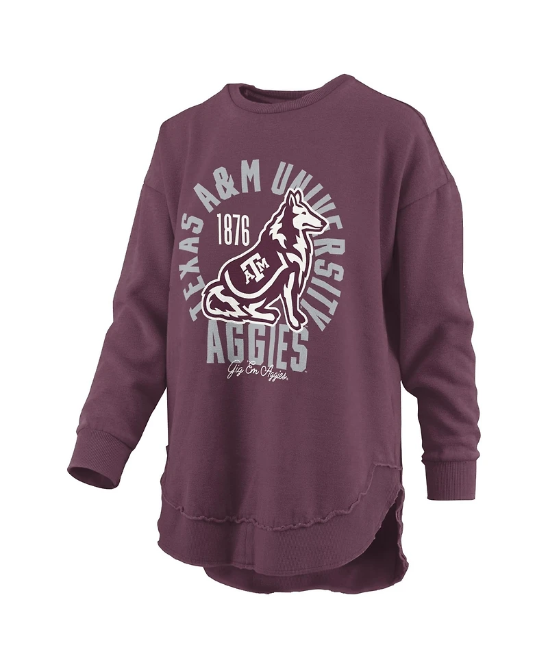 Pressbox Women's Texas A&M Aggies Blitz Graphic Fleece-Lined Crewneck Sweatshirt