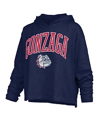 Pressbox Women's Nelson Arch Over Logo Long-Sleeve Hooded Oversized T-Shirt