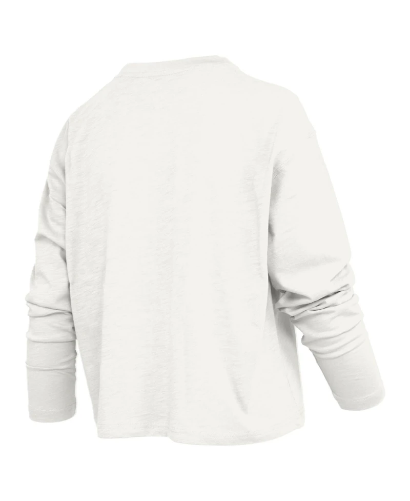 Pressbox Women's Notre Dame Fighting Irish Motley Long-Sleeve Boxy Waist-Length T-Shirt