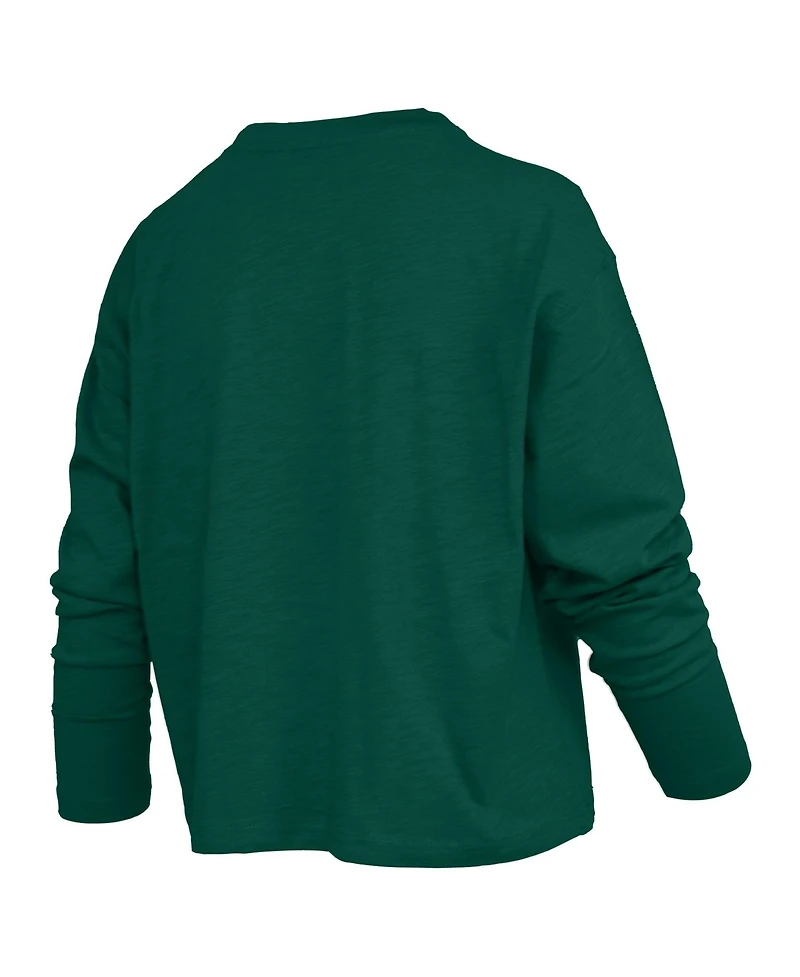 Pressbox Women's Michigan State Spartans Motley Long-Sleeve Dropped-Shoulders Boxy-Fit T-Shirt