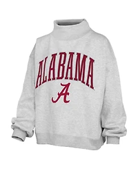 Pressbox Women's Alabama Crimson Tide Nelson Texture Lingo Oversized Mock Neck Fleece Sweatshirt