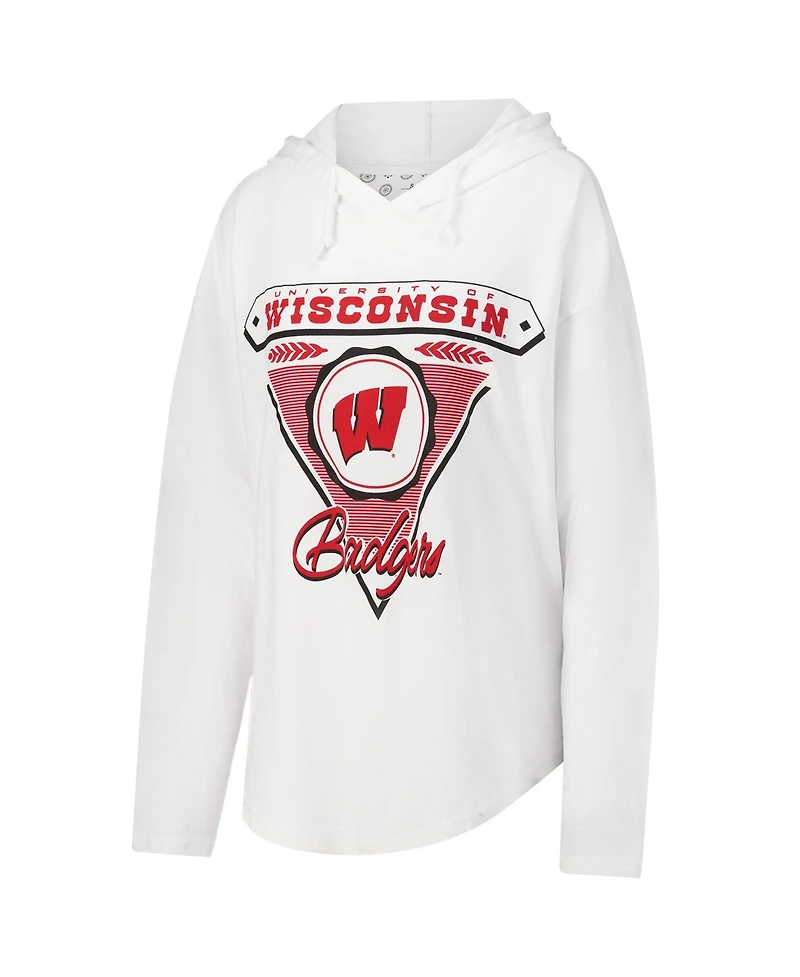 Pressbox Women's Wisconsin Badgers San Bruno Graphic Long Sleeve Hoodie