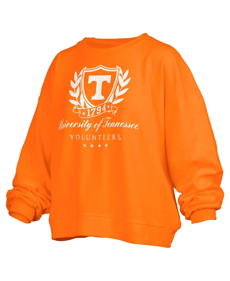 Pressbox Women's Tennessee Volunteers Janice Oversized Cropped-Hem Sweatshirt