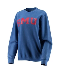 Pressbox Women's Smu Mustangs Corded Graphic Pullover Sweatshirt