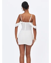 Miss Circle Women's Umnia Off-the-Shoulder Ruched Mini Dress