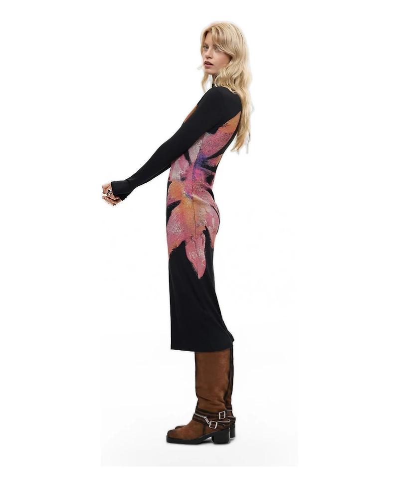 Desigual Women's Long Sleeve Flower Dress