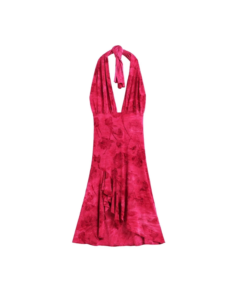 Desigual Women's Flocked halter dress