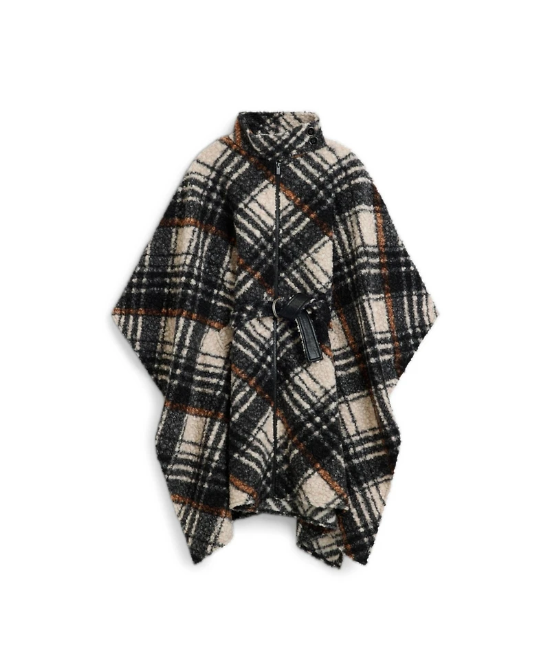 Desigual Women's Checkered Poncho