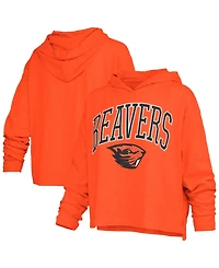 Pressbox Women's Nelson Oregon State Beavers Hooded Long Sleeve Slub T-Shirt