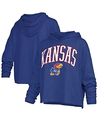 Pressbox Women's Kansas Jayhawks Nelson Long Sleeve Hooded Slub T-Shirt