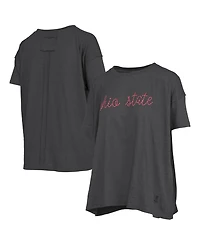 Pressbox Women's Ohio State Buckeyes Swirl Script Oversized T-Shirt