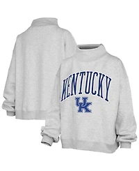 Pressbox Women's Nelson Texture Lingo Kentucky Wildcats Oversized Mock Neck Fleece Sweatshirt