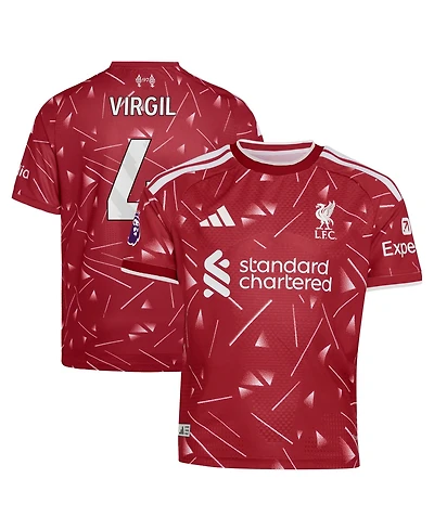 Adidas Boys' and Girls' Liverpool Fc Virgil Van Dijk 2026/27 Home Authentic Slim-Fit Jersey