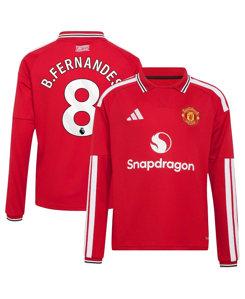 Adidas Boys' and Girls' Bruno Fernandes 2026/27 Home Long-Sleeve Polo Collar Jersey