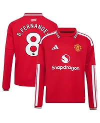 Adidas Boys' and Girls' Bruno Fernandes 2026/27 Home Long-Sleeve Polo Collar Jersey