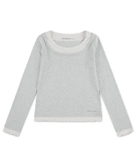 abercrombie kids Girls' 4-16 Twofer Layered Long-Sleeve Ruffled Scoop Neck T-Shirt