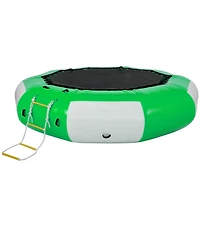 Sugift 10 Foot Inflatable Water Trampoline Bouncer with Boarding Ladder and 880 Pound Capacity
