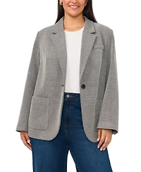 Vince Camuto Plus Single-Button Mid-Length Stretch Blazer