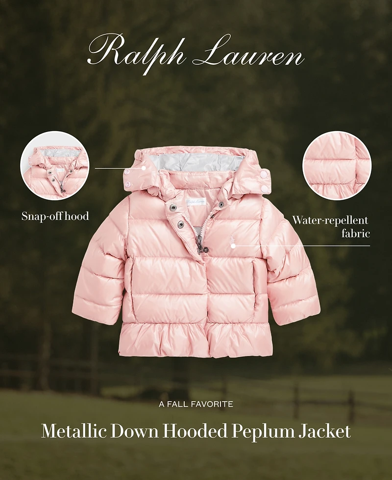 Polo Ralph Lauren Baby Metallic Peplum Bomber Coat