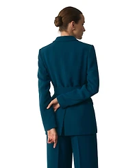 The Fold Women's Almeida Longline Wrapped-Waist Blazer