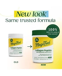 MegaFood Collagen Peptides Powder Unflavored with Hyaluronic Acid and Vitamin C, Grass-Fed Bovine Collagen, 20oz