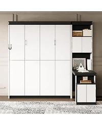 Streamdale Furniture Full Size Murphy Bed with Desk and Storage Shelves and Cabinets