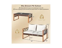 Boyel Living 2 Pieces Patio Pe Wicker Furniture Set Outside Conversation Set for Porch