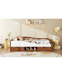 Streamdale Furniture Twin Size Upholstered Daybed Frame with 2 Storage Drawers