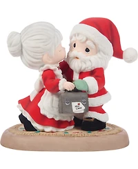 Precious Moments Santa Mrs. Claus Kissing Figurine