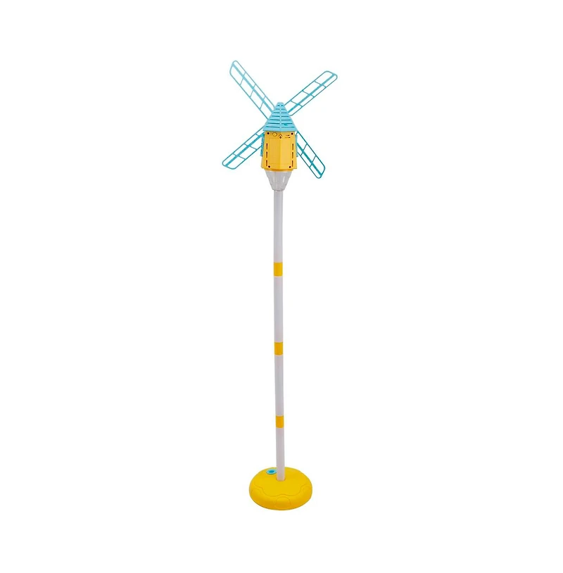 Bruce & Shark Standing Windmill 10-Nozzle Bubble Machine with Adjustable Height and Lights, 4.5 oz, Ages 3+