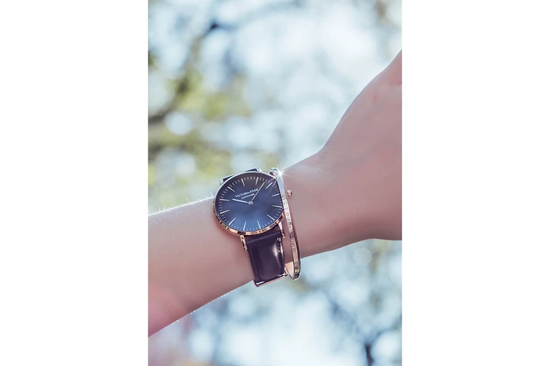 Victoria Hyde London Unisex Watch Round Case 38mm, Leather Strap,