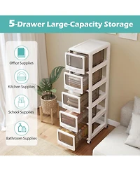 Mecale Drawer Rolling Storage Organizer Cart with Locking Wheels