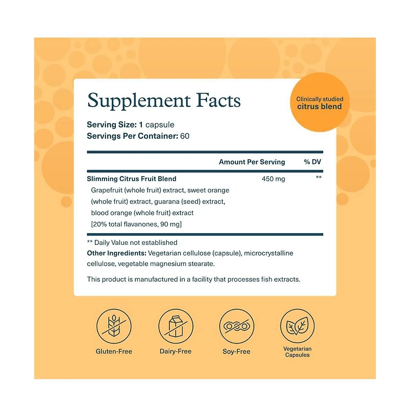 Youtheory Slimming Citrus Fruit Health Supplement with Chromium Supports Overall Wellness 60 Vegetarian Capsules