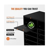 Slickblue 36-Compartment Wood File Organizer with Removable Shelves for Mail, Documents and Paper